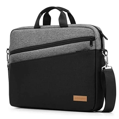 Immagine di bagasin Borsa a Tracolla per PC, Messenger Porta Laptop 17 17,3 Pollici, Custodia PC Computer Portatile, Valigetta Tessuto Idrorepellente, Imbottita e Leggera