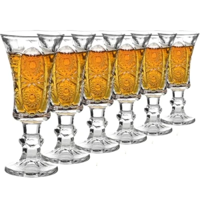 Immagine di JAIEF Bicchieri Amaro Bicchierini Liquore 4.5cl, vetro senza piombo, trasparente e pesante (Set di 6)