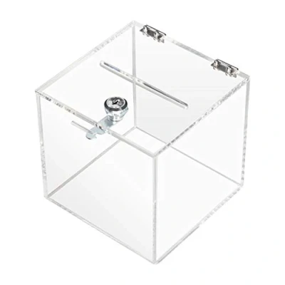 Immagine di HMF 46919 Scatole di Donazione, Promozioni Acrilico trasparente, Urna per Votaciones, Cubo, 15,0 x cm