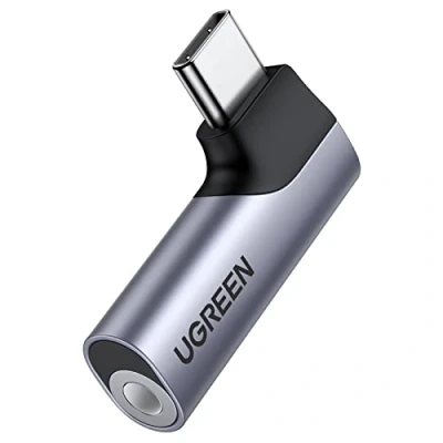 Immagine di UGREEN Adattatore USB C a Jack 3.5mm per Cuffie 90 Gradi Type con DAC Chip Compatibile iPhone 16 Plus Pro Max Galaxy S24 Ultra Pixel 9 Xiaomi (Gray)