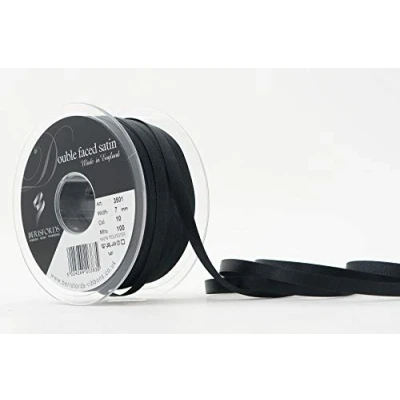 Immagine di Berisfords Nastro Double Face in Raso 7 mm x 100 m, Nero