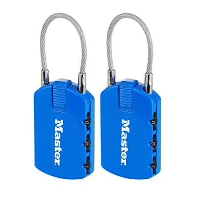 Immagine di Master Lock 4684EURTCOL Confezione da 2 Lucchetto con combinazione ed etichetta porta indirizzo, Colore casuale, 6.5 x 3 1.1 cm
