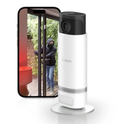 Immagine di Bosch Smart Home Eyes Indoor Camera II, telecamera di sicurezza WiFi 1080p per uso interno, compatibile con Amazon Alexa, Just Motion,Weiß