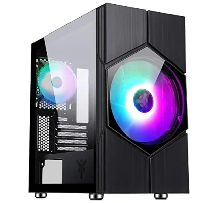 Immagine di Itek Case VORTEX Gaming Mini Tower, mATX, 20 cm e 12 ARGB Fan, 2xUSB3, Pannello Laterale in Vetro Temperato
