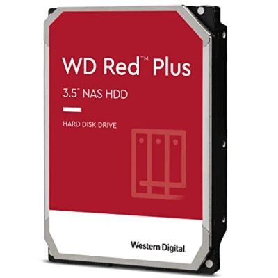 Immagine di WD Red Plus Disco rigido interno NAS da 3,5&quot;, classe 5.400 giri/min, SATA 6 Gb/s, CMR, 128 MB di cache