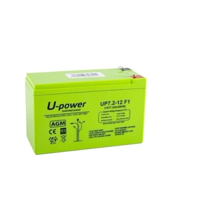 Immagine di Master U Power Batteria al piombo AGM, 7,2 Ah, 12 V, Faston F1 4,8 mm, UP, MU UP7.2 12F1