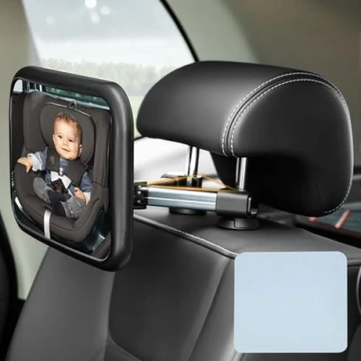 Immagine di BBWELL Specchietto Retrovisore Bambini,100% Infrangibile,Rotazione 360Specchietto Auto,Stabilità Gancio Triangolo,175Visione Chiara Specchio Auto Neonato Sedile Posteriore