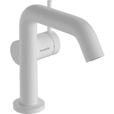 Immagine di hansgrohe Tecturis S Rubinetto per Lavabo Senza Scarico, Risparmio Energetico (Coolstart), Miscelatore Idrico (Ecosmart) con Altezza Bocca 110 Mm, Bianco Opaco
