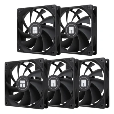 Immagine di Thermalright ventola di raffreddamento CPU TL C12C X5, nera per PC con velocità rotazione 1550 giri/min, del computer da 120 mm, controllo PWM chassis e