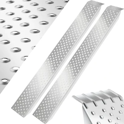 Immagine di tectake® Set di 2 Rampe Carico, Antiscivolo, in Acciaio Zincato, Resistente alla Corrosione, Carico Massimo 400 kg, Lunghezza Complessiva Grande, Versatile, Facile da Trasportare e Pulire 160 cm