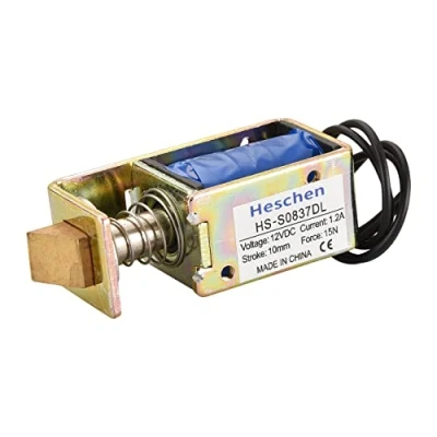 Immagine di Heschen Solenoide Elettromagnete HS S0837DL DC12V 15N 10mm Corsa Push Pull Tipo Serratura a telaio aperto