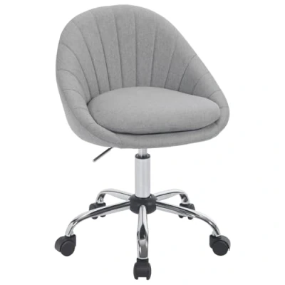 Immagine di WOLTU Sedia da Ufficio per Casa, Trucco, Girevole Ergonomica, Scrivania Regolabile in Altezza con Rotelle, Camera Letto, Studio, Lino, BS168gr