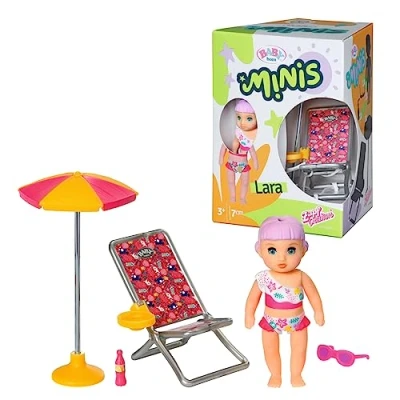 Immagine di BABY born Minis Playset Estate con Lara 906132 Bambola di 7 cm accessori e corpo mobile per un gioco realistico Adatto a bambini dai 3 anni in su