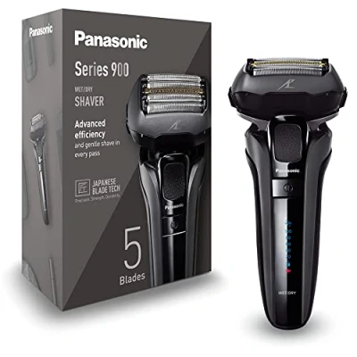 Immagine di Panasonic Series 900 ES LV6U Rasoio Elettrico A 5 Lame Per Gli Uomini, Cordless Bagnato E Asciutto, Con Pulizia Automatica, Testa Del Flessibile Sensore