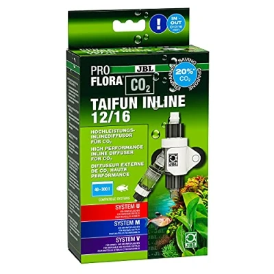 Immagine di JBL PROFLORA CO2 TAIFUN INLINE 12/16, diffusore CO2, contatore di bolle integrato e protezione contro il riflusso, per acquari da 40 300 l
