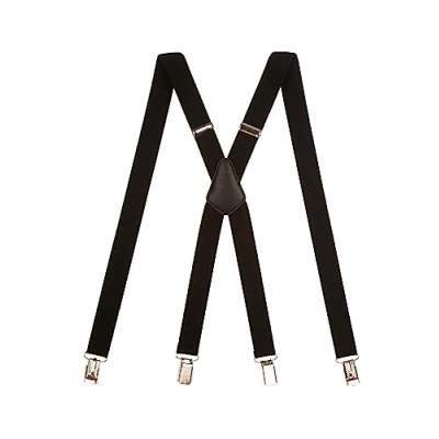 Immagine di Olata Bretelle Sottili a Forma di X, Unisex, Regolabili, Elastiche, con Clip in Metallo, 2,5 cm. Nero