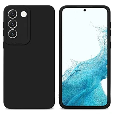 Immagine di Cadorabo Custodia compatibile con Samsung Galaxy S22 in FLUID NERO Coperchio protettivo silicone TPU flessibile