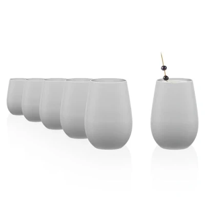 Immagine di Stölzle Lausitz bicchieri ELEMENTS 465ml Nero &amp; Argento I Set di 6 lavabili in lavastoviglie Infrangibili universali per acqua, succhi, whisky