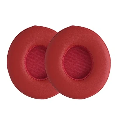 Immagine di kwmobile 2x Cuscinetto Cuffie Compatibile con Beats Solo 2 Wireless / 3 Pad Cuscinetti Ricambio Over Ear Simil Pelle rosso