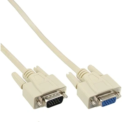 Immagine di InLine 21256 Cavo VGA, Sub D 15Pin Femmina a Maschio, 10 m, Beige