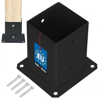 Immagine di KOTARBAU® manicotto da avvitare, 100 x mm, pali quadrati in legno, per recinzione, piastra di base, ancora, zincato a caldo, verniciato polvere