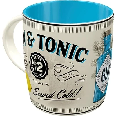 Immagine di Nostalgic Art tazza da caffè, 330 ml, Gin &amp; Tonic Served Cold Idee regalo accessori bar, in ceramica, design vintage