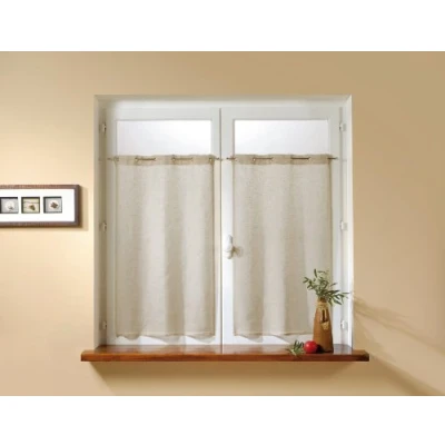 Immagine di Linder 0169/29/475RI Coppia di Tende dritte Kaolin, con Occhielli, Colore Beige Naturale, 50% Poliestere, Lino, 95x200
