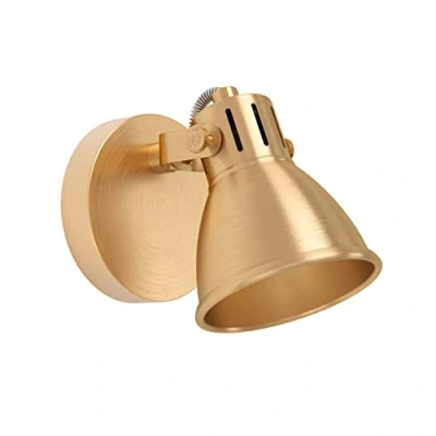 Immagine di Eglo lampada da parete LED Seras, applique con spot orientabile, illuminazione per interni, corridoio in metallo ottone spazzolato, lampadina GU10, bianco caldo