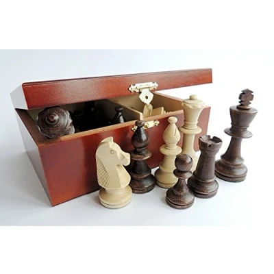 Immagine di Master of Chess Pedine Scacchi in Legno da Torneo Nella Scatola Mogano Fatto a Mano Pezzi 46 mm King Altezza Con Figure STAUNTON NO.5
