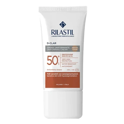 Immagine di Rilastil Sun System D Clar Crema Uniformante SPF50+ Colore MEDIUM solare per macchie scure sul viso 40 ml