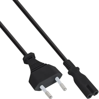 Immagine di InLine 20356 Cavo Alimentazione Classe II, Spina Europlug CEE 7/16 a Presa IEC 320 C7, 3 m, Nero