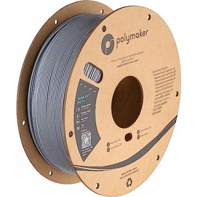 Immagine di Polymaker PB01003 PolyLite Filamento per stampante 3D PETG resistente al calore, Elevata resistenza alla trazione 1.75 mm 1000 g Grigio 1 pz.