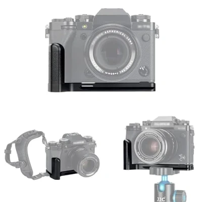 Immagine di JJC XT5 Impugnatura in Metallo per Fotocamera Fujifilm Fuji X T5 Sostituisce MHG Hand Grip, Arca Swiss Piastra a Sgancio Rapido, Maniglia Supporto Migliorata con Staffa L Antiscivolo, Nero