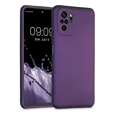 Immagine di kwmobile Custodia Compatibile con Xiaomi Redmi Note 10 / 10S Cover Back Case Morbida Protezione in Silicone TPU Effetto metallizzato bordeaux