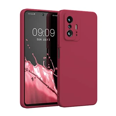 Immagine di kwmobile Custodia Compatibile con Xiaomi 11T / Pro Cover Back Case per Smartphone in Silicone TPU Protezione Gommata red cherry
