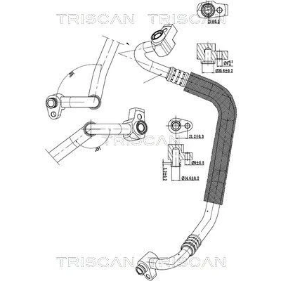 Immagine di TRISCAN 9010 16001 Condotto d. bassa/alta pressione, Climatizzatore da evaporatore a compressore clima FORD: C Max 2, FOCUS 3 Turnier