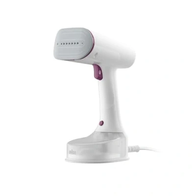 Immagine di Braun QuickStyle 5 GS5011PU, Stiratore Verticale con la Prima Piastra al Mondo Tecnologia Dual FreeGlide 3D, Riscaldamento Rapido, Vapore 22 g/min, Capacità Serbatoio 150ml, 1200W, Bianco/Viola