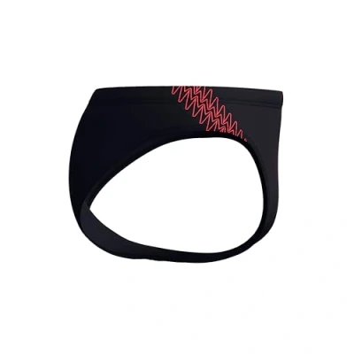 Immagine di Speedo Hyperboom Splice Briefs, Asciugatura Rapida, Allenamento, Fitness, Resistente al Cloro Costume a Slip per Uomo, Black e Coral Sands, 26