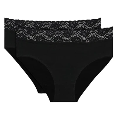 Immagine di DIM Slip Maxi in Cotone Femminile Donna x2, Nero, M