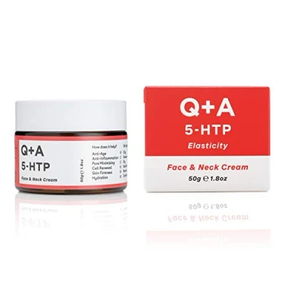 Immagine di Q+A crema viso e collo 5 HTP. Una idratante per migliorare l&#039;elasticità della pelle la produzione di collagene. 50g/1.8oz