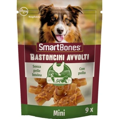 Immagine di SmartBones Bastoncini avvolti Mini Pollo Stick masticabili in Uno Strato di Pollo, 9 Pezzi