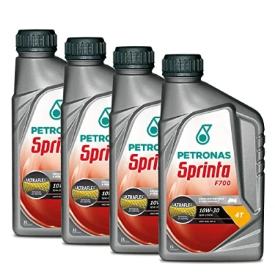 Immagine di Petronas Kit 4X Sprinta F700 10W 30 Olio Motore Semi Sintetico per Moto e Scooter 4 Tempi Confezioni da 1 Litro