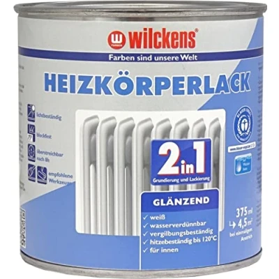 Immagine di Wilckens Vernice per radiatori 2 in 1, bianco lucido, 375 ml