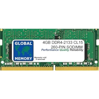Immagine di GLOBAL MEMORY Memoria RAM DDR4 2.133 MHz PC4 17000 260 PIN SODIMM per computer portatili/notebook, Multicolore, 4GB (5044213385122)