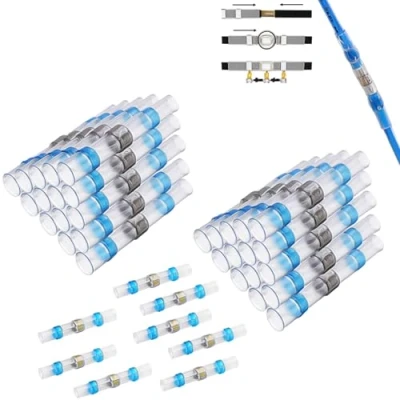 Immagine di giunti di filo saldati e sigillati CTRICALVER, 38 testa impermeabili termorestringenti, terminali filo, isolati marini (blu)