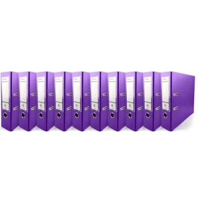Immagine di Netuno 10 raccoglitori documenti lilla a 2 anelli A4 dorso 8 cm in cartone ecologico riciclato per archivio ufficio faldoni portadocumenti registratori ad