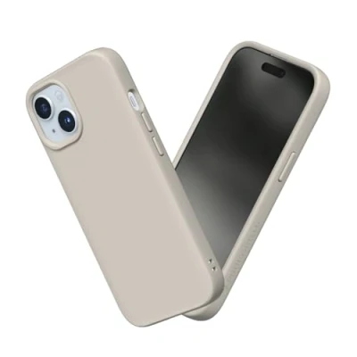 Immagine di RhinoShield Case Compatible with [iPhone 15] SolidSuit Shock Absorbent Slim Design Protective Cover Premium Matte Finish 3.5M / 11ft Drop Protection Shell Beige