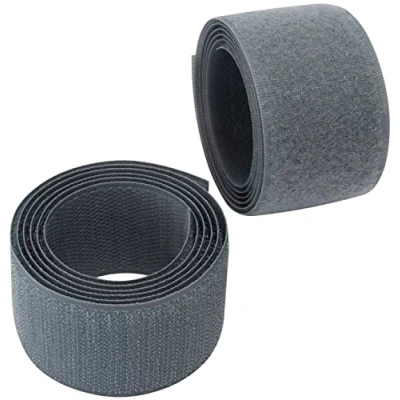 Immagine di Aerzetix C65995 Nastro/rotolo di scratch 40mm 1 metro auto aggrappante organizer/fermacavo striscia aggancio sacchetto indumento cinghia colore: grigio piombo in poliammide e poliestere