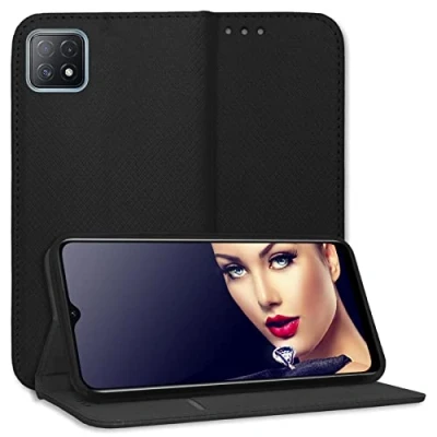 Immagine di mtb more energy® Custodia a libro per Oppo A73 5G (CPH2161, 6,5&#039;&#039;) Nero portafoglio in similpelle