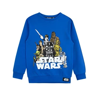 Immagine di Star Wars Felpe per Ragazzi Guerre Stellari Darth Vader Yoda R2D2 Chewbacca Blu 12 13 Anni